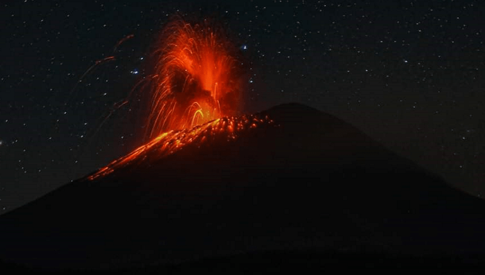 Impactante explosión del volcán Popocatépetl